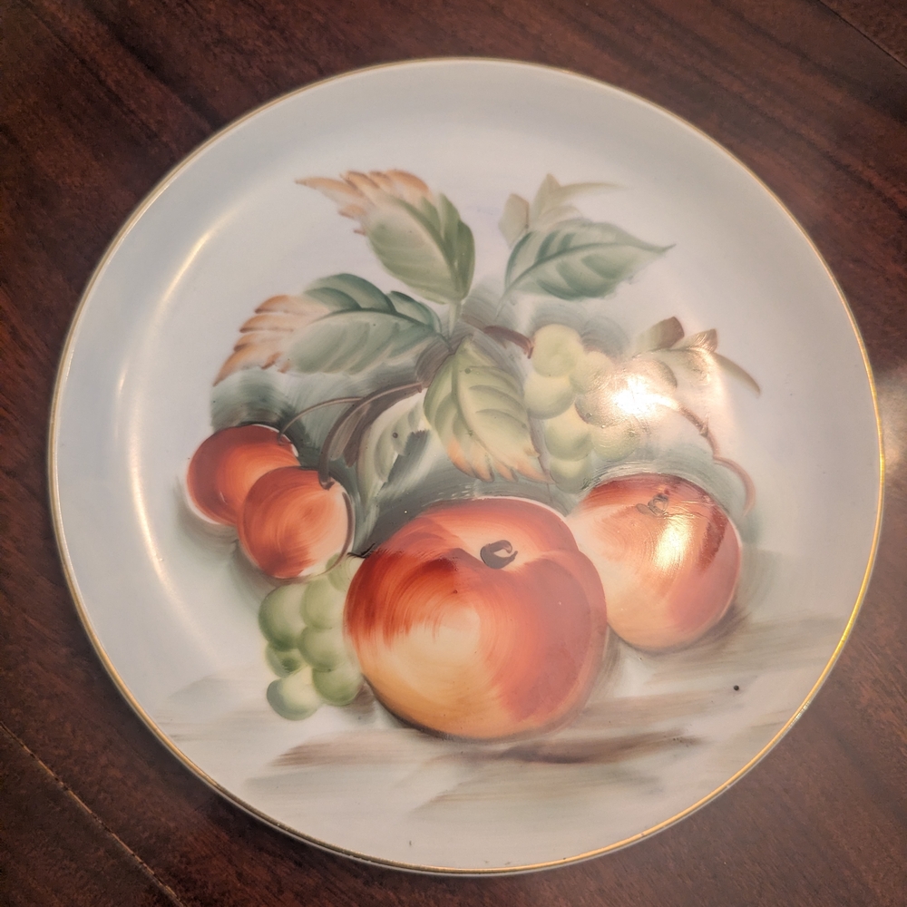 Hand Painted Lefton China Decorative Collectors Plate SL 3208 Fruit Peaches